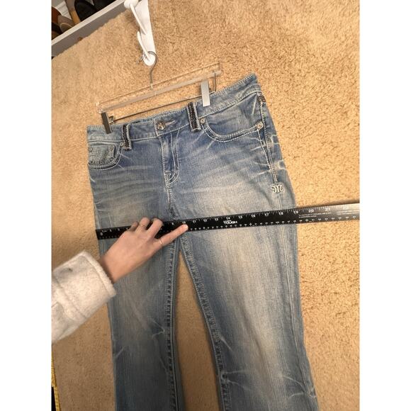 Y2K Style Miss Me Women’s Jeans M Series Sz 30 Boot Cut Blue Western Bling Flare - Picture 16 of 16